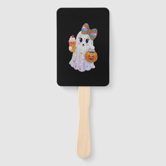 Trendy Halloween Rhinestones Ghost Handwaaier (Voorkant)