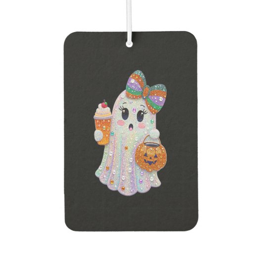 Trendy Halloween Rhinestones Ghost Luchtverfrisser (Voorkant)