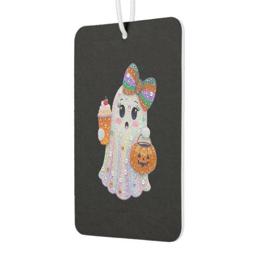 Trendy Halloween Rhinestones Ghost Luchtverfrisser (Links)