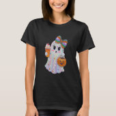 Trendy Halloween Rhinestones Ghost T-shirt (Voorkant)