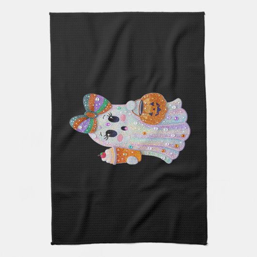 Trendy Halloween Rhinestones Ghost Theedoek (Verticaal)