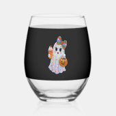 Trendy Halloween Rhinestones Ghost Wijnglas Zonder Voet (Voorkant)