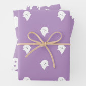 Trendy Halloween Schattigee Pastel Paarse Boo Ghos Inpakpapier Vel (In situ)