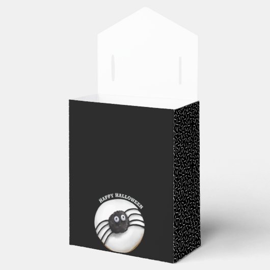 Trendy Halloween Spooky Black Spider Donut Bedankdoosjes (Geopend)
