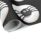 Trendy Halloween Spooky Black Spider Donut Cadeaupapier (Rol Hoek)