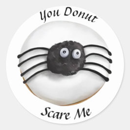 Trendy Halloween Spooky Black Spider Donut Ronde Sticker