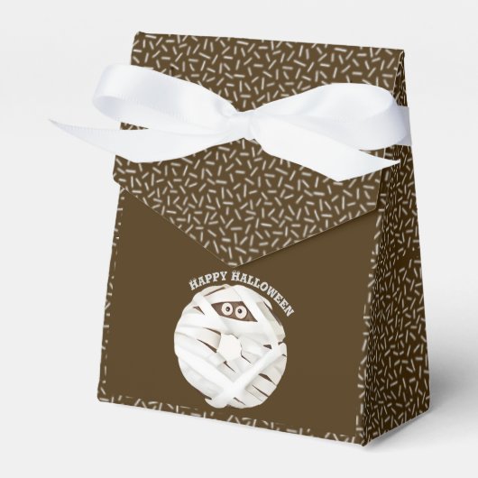 Trendy Halloween Spooky Brown Boo Ghost Donut Bedankdoosjes (Voorkant Zijde)