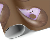 Trendy Halloween Spooky Brown Heart Ghost Donut Cadeaupapier (Rol Hoek)