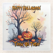 Trendy Halloween Spooky Cute Collection Glazen Onderzetter (Voorkant)