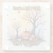 Trendy Halloween Spooky Cute Collection Glazen Onderzetter (Achterkant)