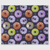 Trendy Halloween Spooky Donut Gift Wrapping Paper Cadeaupapier (Vlak)