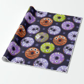 Trendy Halloween Spooky Donut Gift Wrapping Paper Cadeaupapier (Uitgerold)
