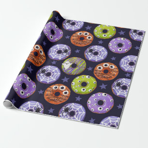 Trendy Halloween Spooky Donut Gift Wrapping Paper Cadeaupapier