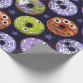 Trendy Halloween Spooky Donut Gift Wrapping Paper Cadeaupapier (Hoek)