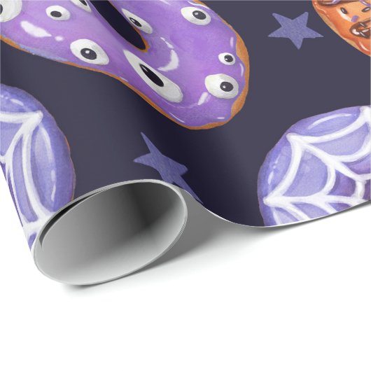 Trendy Halloween Spooky Donut Gift Wrapping Paper Cadeaupapier (Rol Hoek)