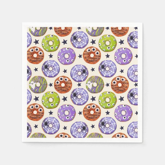 Trendy Halloween Spooky Funky Donut Servet (Voorkant)