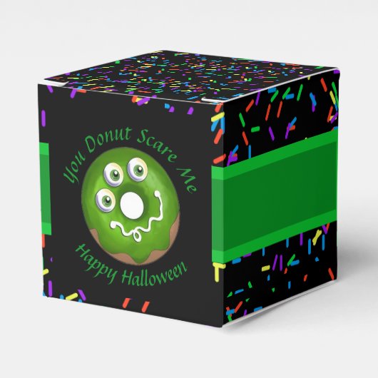 Trendy Halloween Spooky Green Monster Eyes Donut Bedankdoosjes (Voorkant Zijde)