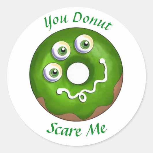Trendy Halloween Spooky Green Monster Eyes Donut Ronde Sticker (Voorkant)