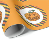 Trendy Halloween Spooky Herfst Pompoen Gift Cadeaupapier (Rol Hoek)