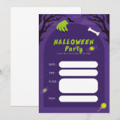 Trendy Halloween Spooky Holiday Party Kaart (Voorkant / Achterkant)