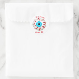 Trendy Halloween Spooky Monster Eye Donut Ronde Sticker