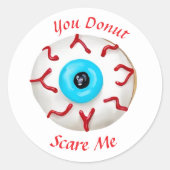 Trendy Halloween Spooky Monster Eye Donut Ronde Sticker (Voorkant)