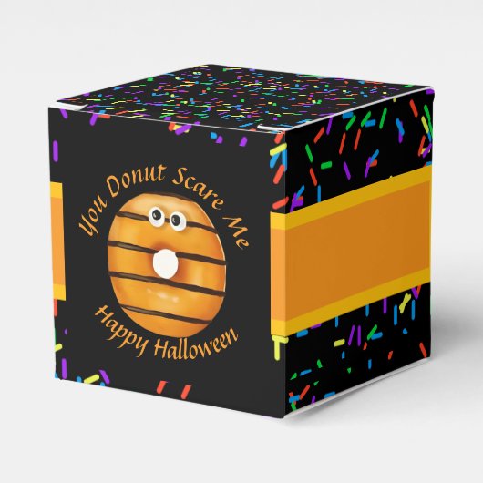 Trendy Halloween Spooky Oranje Monster Eyes Donut Bedankdoosjes (Voorkant Zijde)