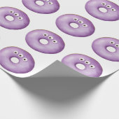 Trendy Halloween Spooky Paarse Monster Eyes Donut Cadeaupapier (Hoek)