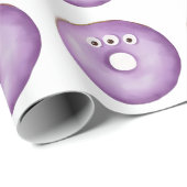 Trendy Halloween Spooky Paarse Monster Eyes Donut Cadeaupapier (Rol Hoek)
