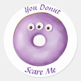 Trendy Halloween Spooky Paarse Monster Eyes Donut Ronde Sticker