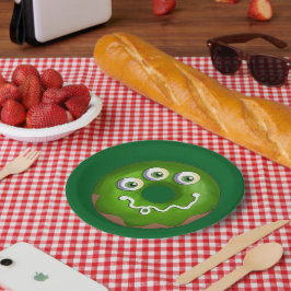 Trendy Halloween Spooky Paarse Web Donut Party Papieren Bordje