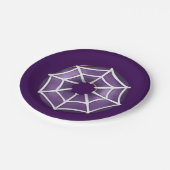 Trendy Halloween Spooky Paarse Web Donut Party Papieren Bordje (Gekanteld)