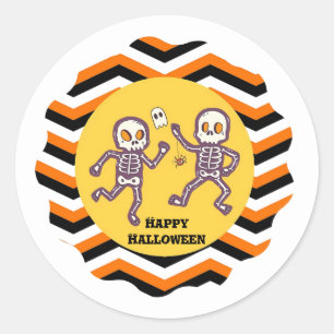 Trendy Halloween Spooky Skeletons Ronde Sticker