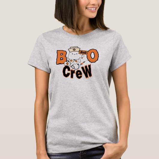 Trendy Halloween Verpleegster Boo Boo Crew T-shirt (Voorkant)