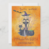 Trendy Halloween waterverf costuum party Kaart (Voorkant)