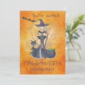 Trendy Halloween waterverf costuum party Kaart (Staand voorkant)