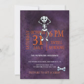 Trendy Halloween waterverf crepy pumpkin party Kaart (Achterkant)