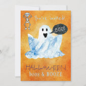 Trendy Halloween waterverf ghost booze booze party Kaart (Voorkant)