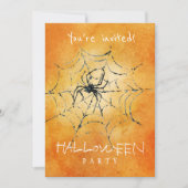 Trendy Halloween waterverf griezelige spin en web Kaart (Voorkant)