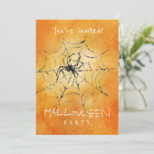 Trendy Halloween waterverf griezelige spin en web Kaart (Staand voorkant)