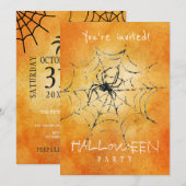 Trendy Halloween waterverf griezelige spin en web Kaart (Voorkant / Achterkant)