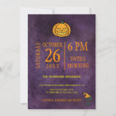 Trendy Halloween waterverf pompoen carving partij Kaart (Achterkant)