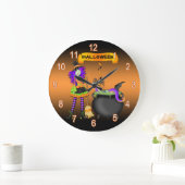 Trendy Halloween Witch Cauldron Round Wall Clock Grote Klok (Huis)