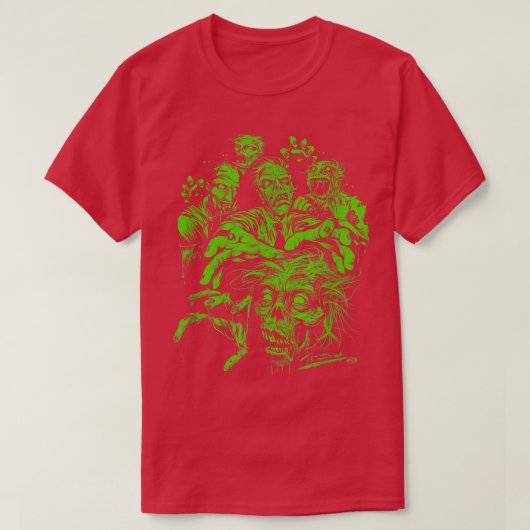 Trendy Halloween Zombie Fright Night T-shirt (Design voorkant)