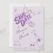 Trendy Hand Drawn Scribble Fun Sla de datum op Kaart (Voorkant)