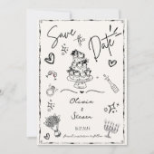 Trendy Hand Drawn Scribble Fun Sla de datum op Kaart (Voorkant)