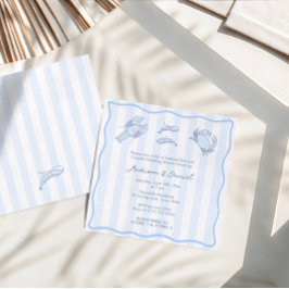 Trendy Hand-Drawn Seafood Boil Wedding Shower Kaart