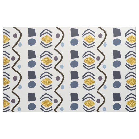 Trendy Hand Drawn Tribal Geometric Pattern Stof (Fat Quarter)