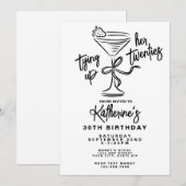 Trendy hand getekend binden haar twintiger verjaar kaart (Voorkant / Achterkant)