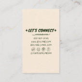 Trendy Hand getekend Kleurrijke Retro Funky Bloeme Visitekaartje (Achterkant)